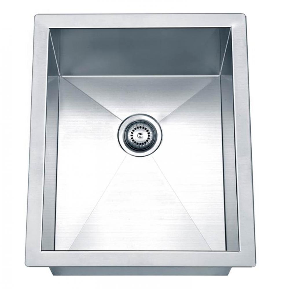 Dual Mount Square Bar Sink, 18G: 12''L x 15''W x 8''D (inside)