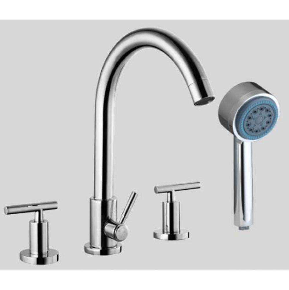 Dawn® 4-hole Tub Filler with Personal Handshower and Lever Handles