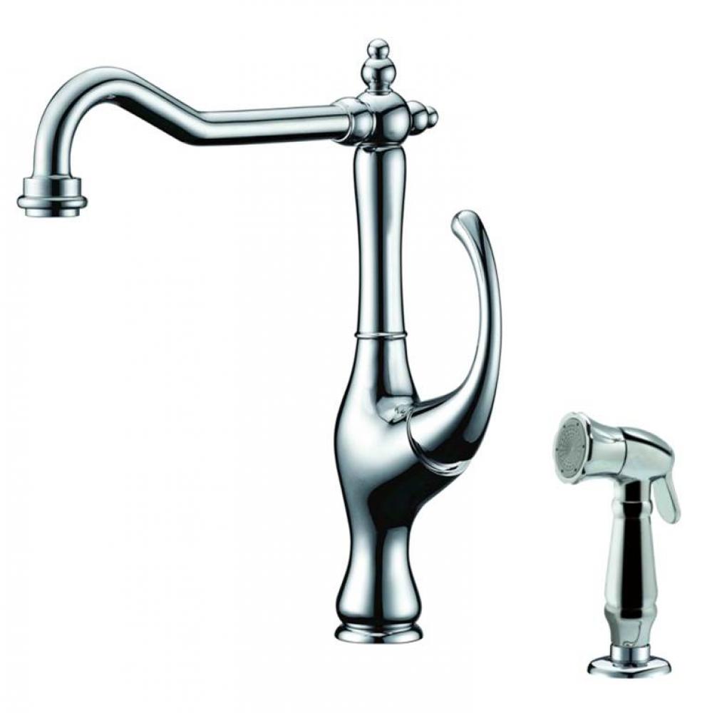 Dawn® Single-lever kitchen faucet with side-spray, Chrome