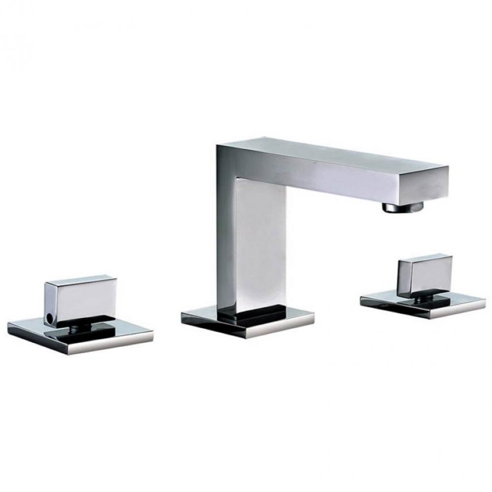 3-Hole Widespread Lavatory Faucet, Square Handles, Chrome