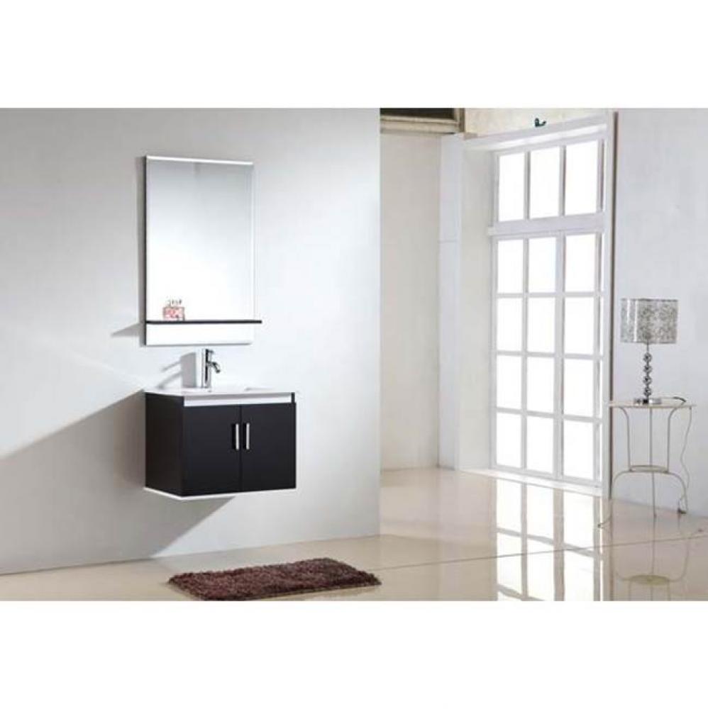 Dawn® Frameless mirror with matt black shelf