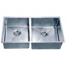 Dawn SRU301616L-N - Dawn® Undermount Small Corner Radius Double Bowl Sink (Small Bowl on Left)