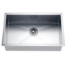 Dawn ADAUS241607 - Handmade stainless steel undermount single bowl with straight sink edges and near zero radius corn