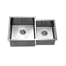 Dawn XSR311816R - Dawn® Undermount Extra Small Corner Radius Double Bowls (Small Bowl on Right)