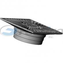 Fernco FSD-064-S - 6'' Square Grate W/Outlet Black