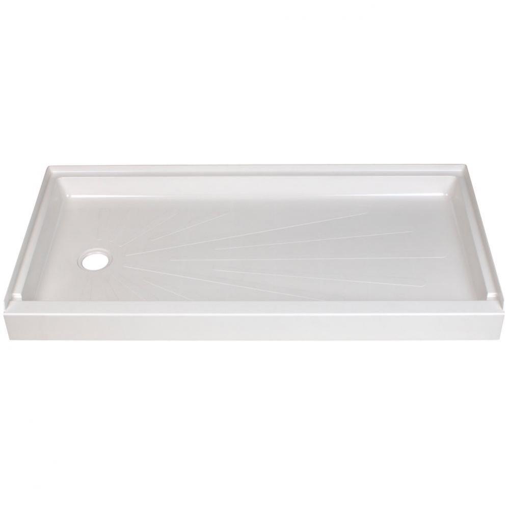 Showertub Shower Floor, Left Hand, White