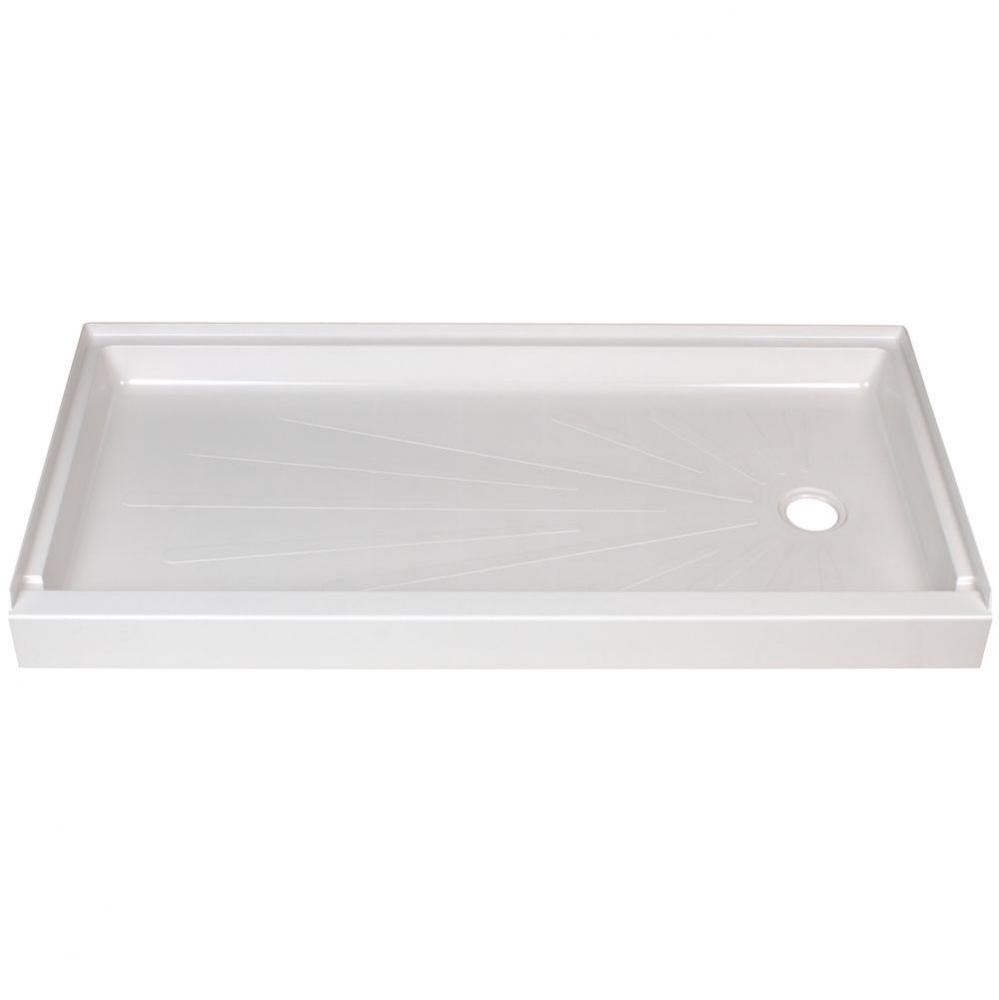 Showertub Shower Floor, Right Hand, White