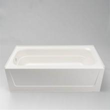 Mustee And Sons T6030L-AFD - Topaz Bathtub, 30''x60'', Fiberglass, White, Left Hand Above Floor Drain