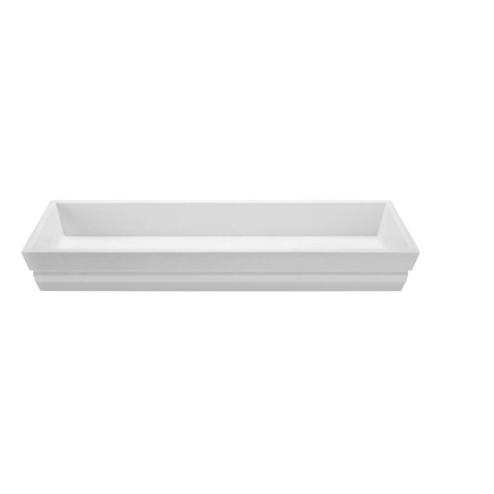 Petra 8 Sr Sculpturestone Semi-Recessed Dual Drain - Matte White (41.125X14.375)