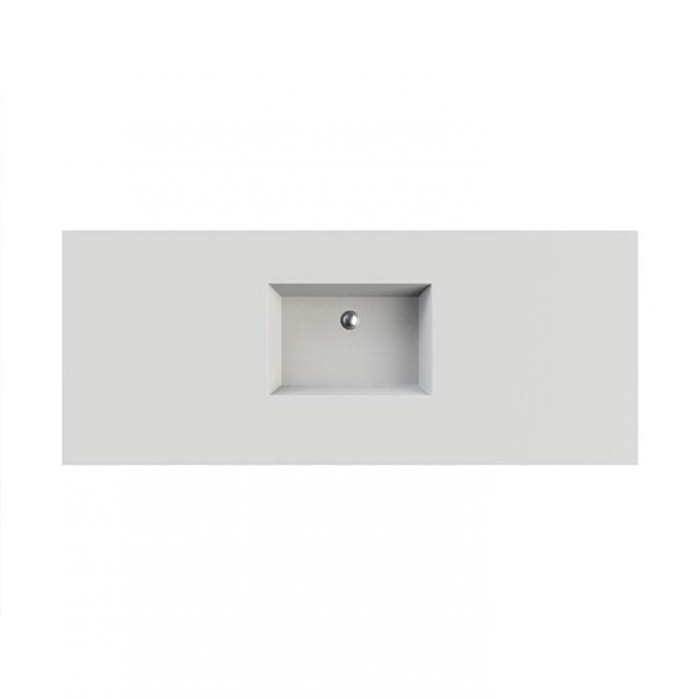 Petra 2 Sculpturestone Counter Sink Double Bowl  Up To 68'' - Gloss Biscuit