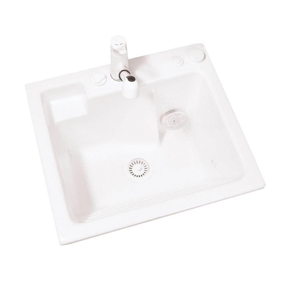 JENTLE JET LAUNDRY ACRYLIC CXL JETTED/WASHBOARD FRONT - BISCUIT (30X22)