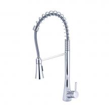 Olympia K-5010-E1.5 - Kitchen-1 Or 3 Hole Single Lvr Hdl Spring Swivel Spt W/Pull-Down Spray Head 3/8'' Flex 1