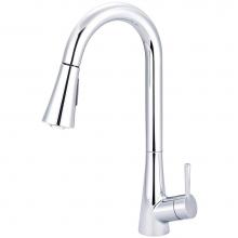 Olympia K-5020B - Kitchen-1 Or 3 Hole Single Lvr Hdl Gooseneck Spt W/Pull-Down Spray Head 3/8'' Flex B-Pac