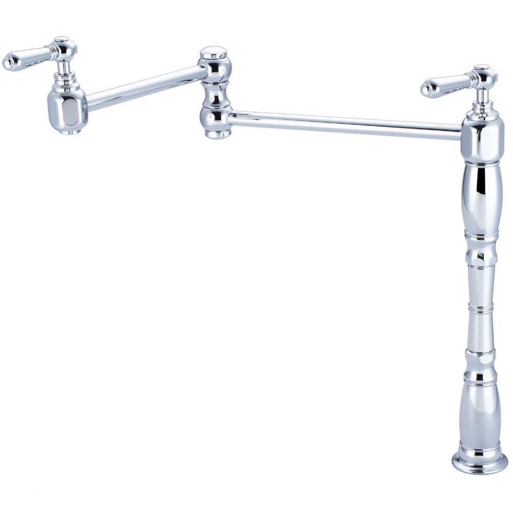 Kit-Americana Deck Mount Pot Filler Lvr Hdl 3/8'' Flex-Cp