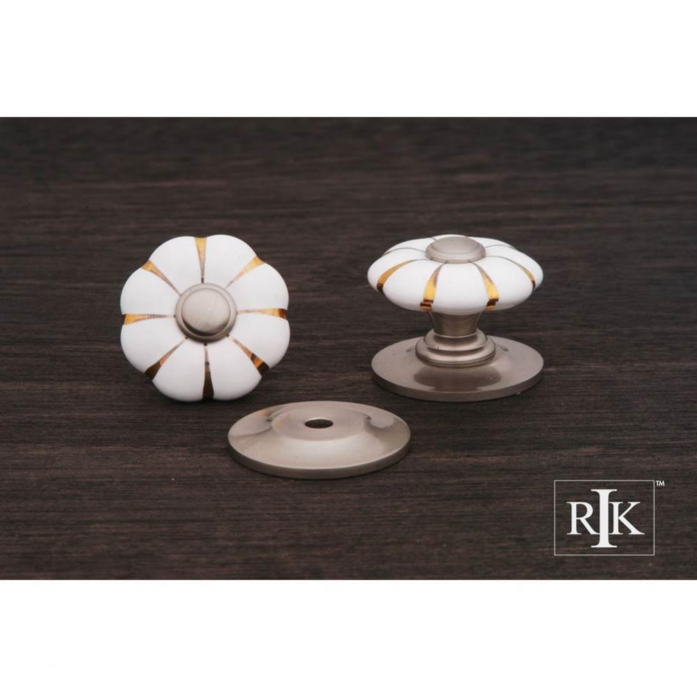 Flowery Porcelain Knob With Tip and Lines