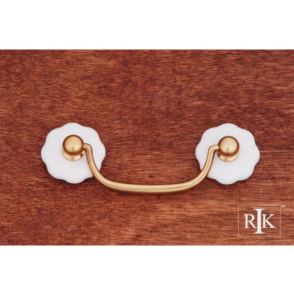 Porcelain Plain Flower Ends Bail Pull