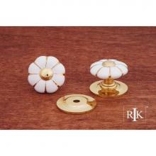 RK International CK 322 - Flowery Porcelain Knob With Tip and Lines