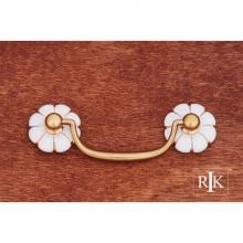 RK International CP 352 - Porcelain Gold Line Flower Ends Bail Pull