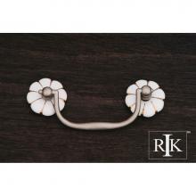 RK International CP 352 P - Porcelain Gold Line Flower Ends Bail Pull