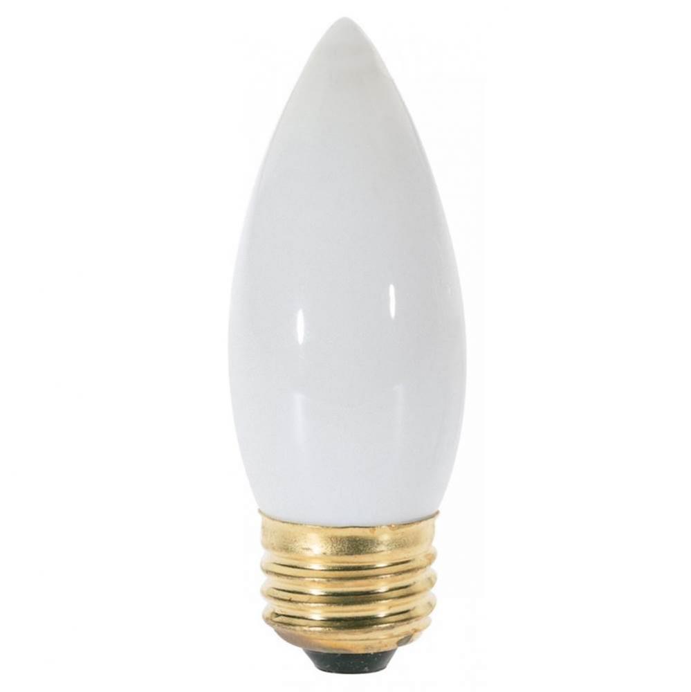 60 Watt B11 Incandescent; White; 2500 Average rated hours; 520 Lumens; Medium base; 130 Volt