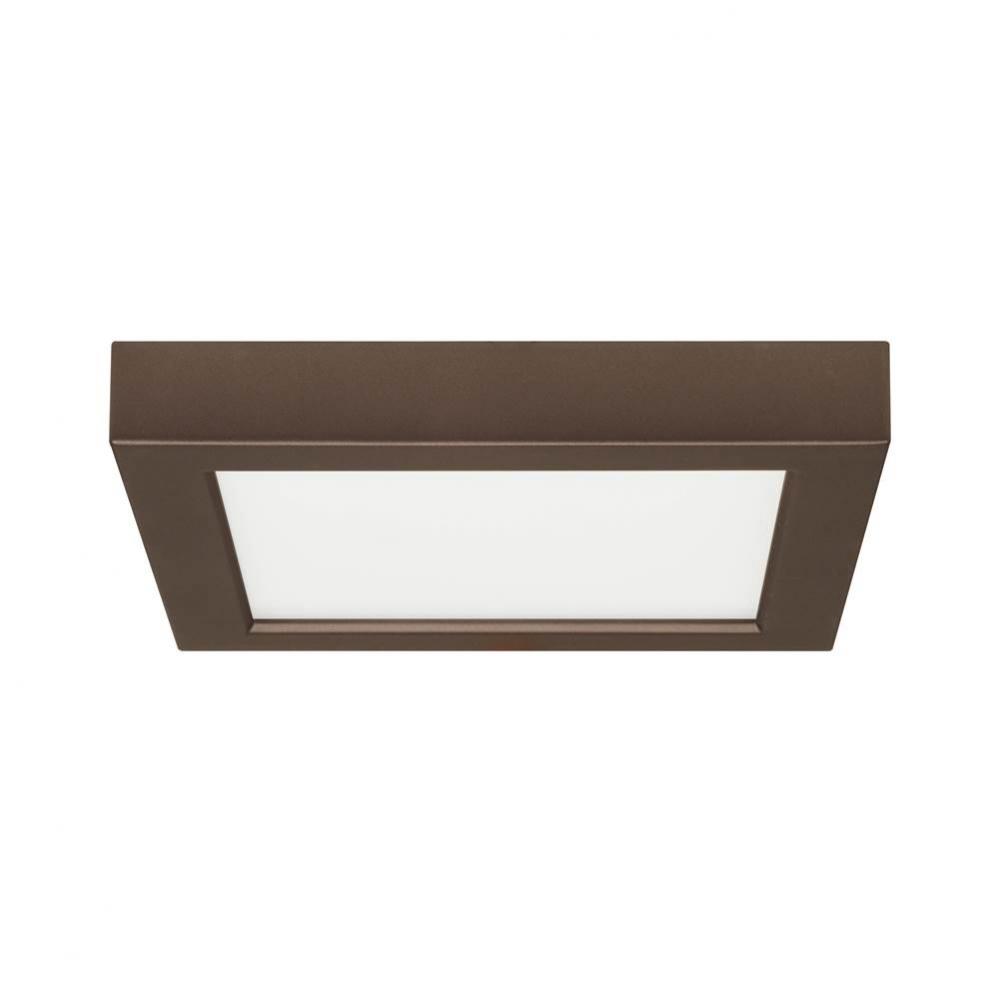 13.5 W 7'' Flush Mount LED Fixture, 3000K, Square Shape, Bronze Finish, 120 V