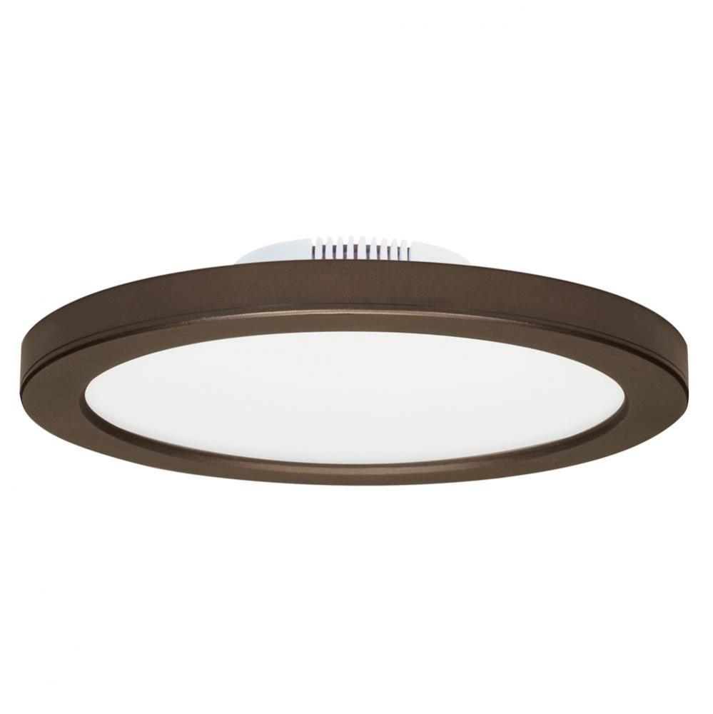 12 W 7'' Flush Mount LED Fixture, 3000K, Bronze Finish, 120/277 V