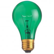 Satco S6081 - 25W A19 TRANS. GREEN 130V