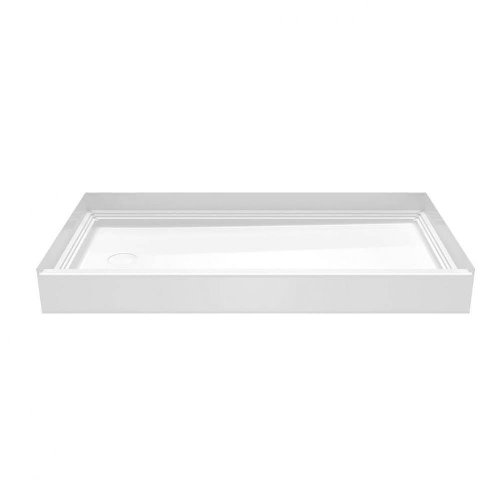 VP6030CPANL/R Veritek™ Pro Alcove Shower Pan with Left Hand Drain in White