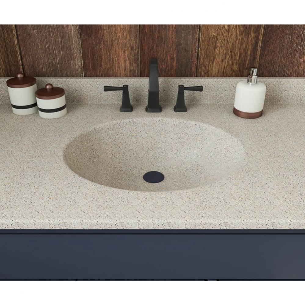 VT1B2237 Ellipse 22 x 37 Single Bowl Vanity Top in Bermuda Sand