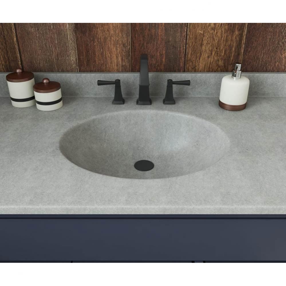 VT1B2237 Ellipse 22 x 37 Single Bowl Vanity Top in Ash Gray