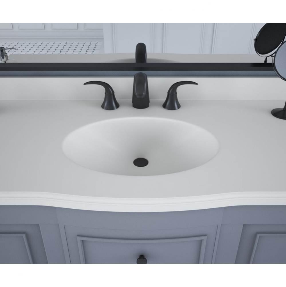 EV1B2255 Europa 22 x 55 Single Bowl Vanity Top in White