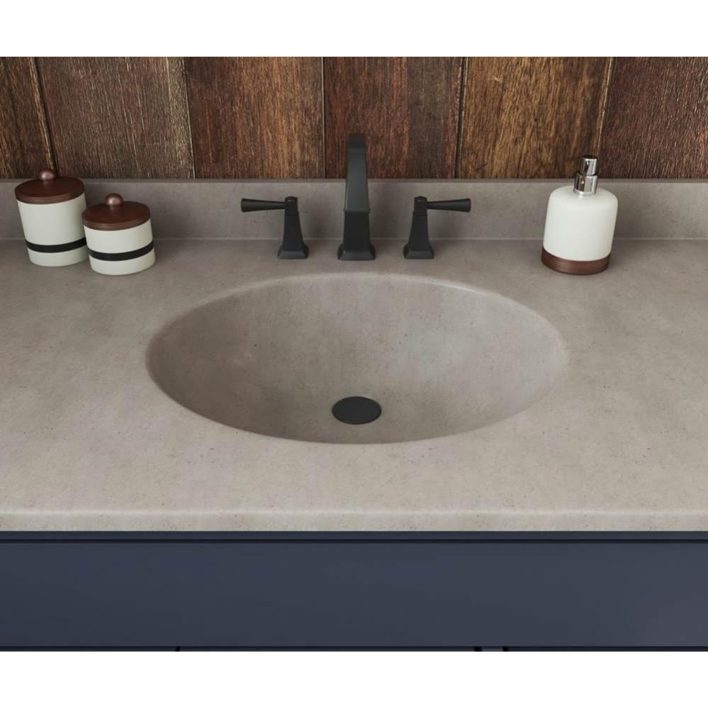 VT1B2237 Ellipse 22 x 37 Single Bowl Vanity Top in Sandstone