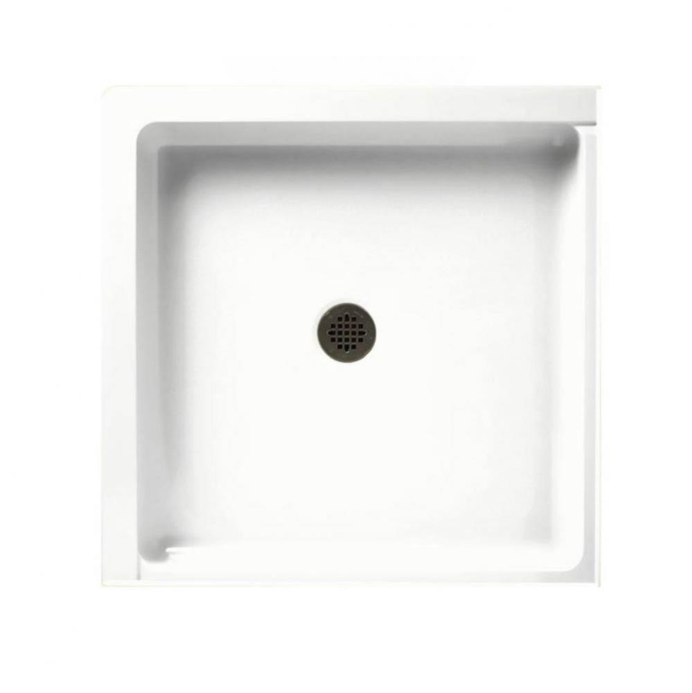 R-36DTF 36 x 36 Veritek Alcove Shower Pan with Center Drain in Bone