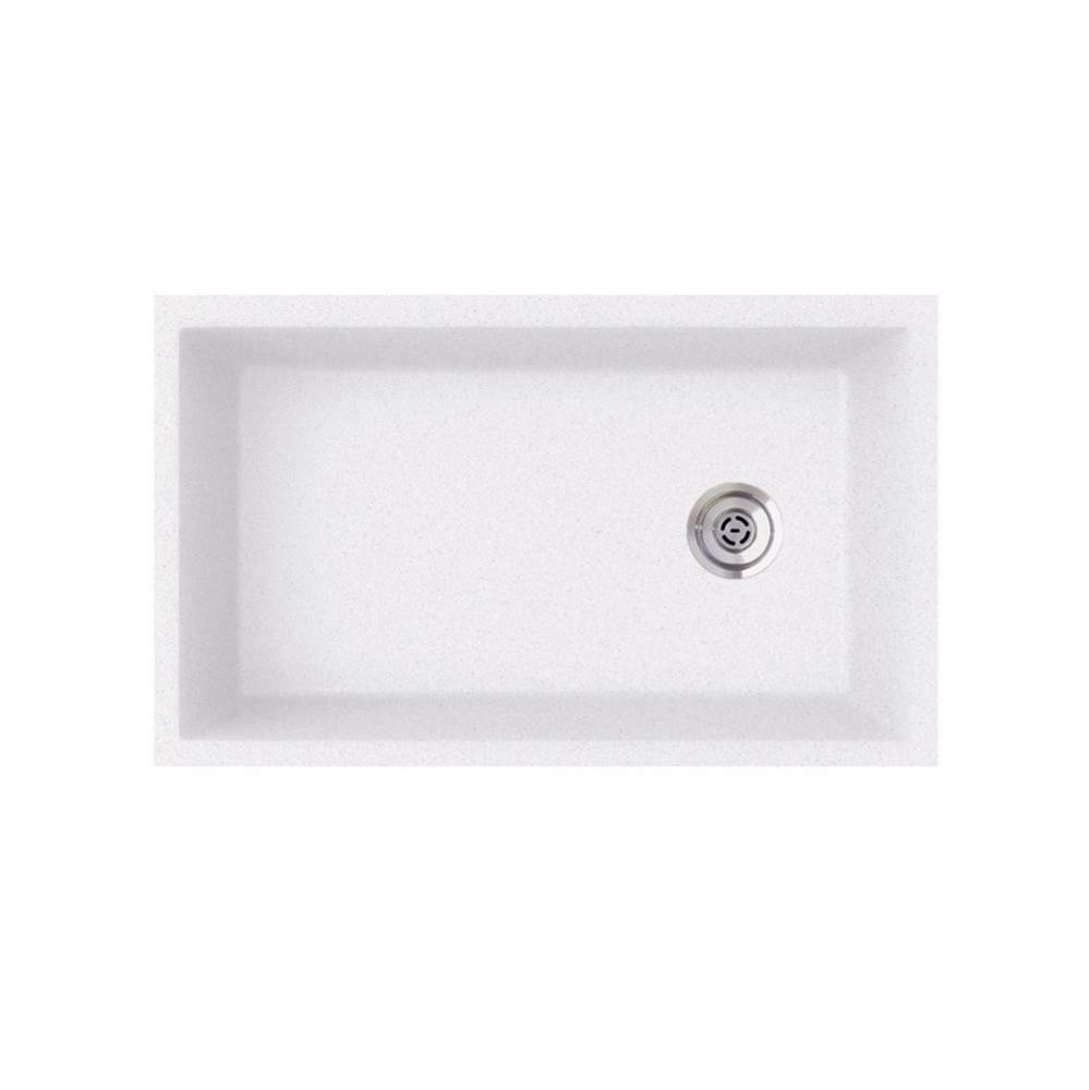 QUSB-3322 22 x 33 Granite Undermount Single Bowl Sink in Opal White