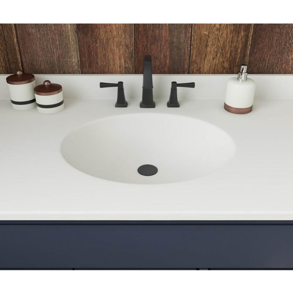 VT1B2243 Ellipse 22 x 43 Single Bowl Vanity Top in White