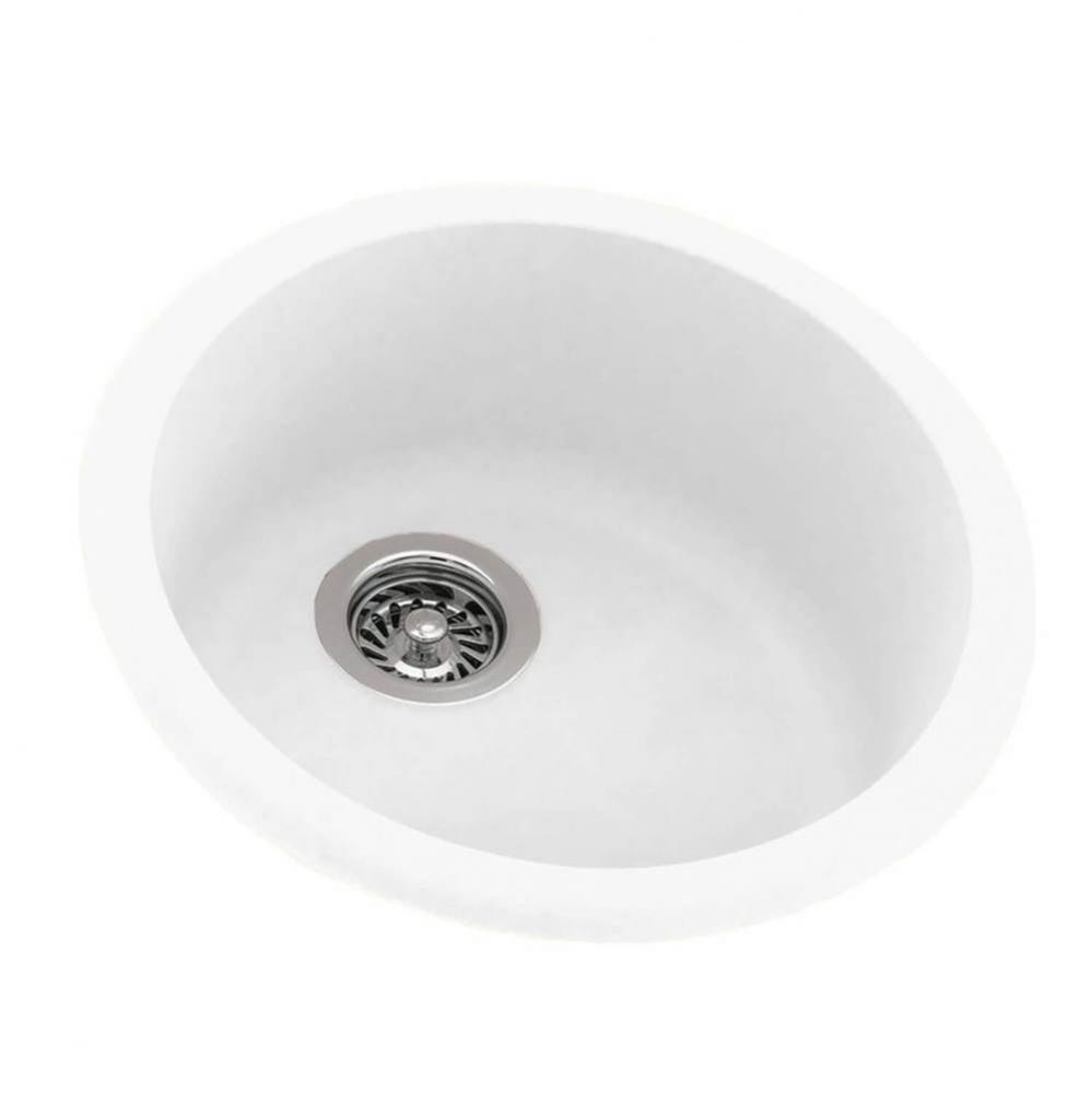 USRB-18 Swanstone® Undermount Round Bowl Sink in Bisque