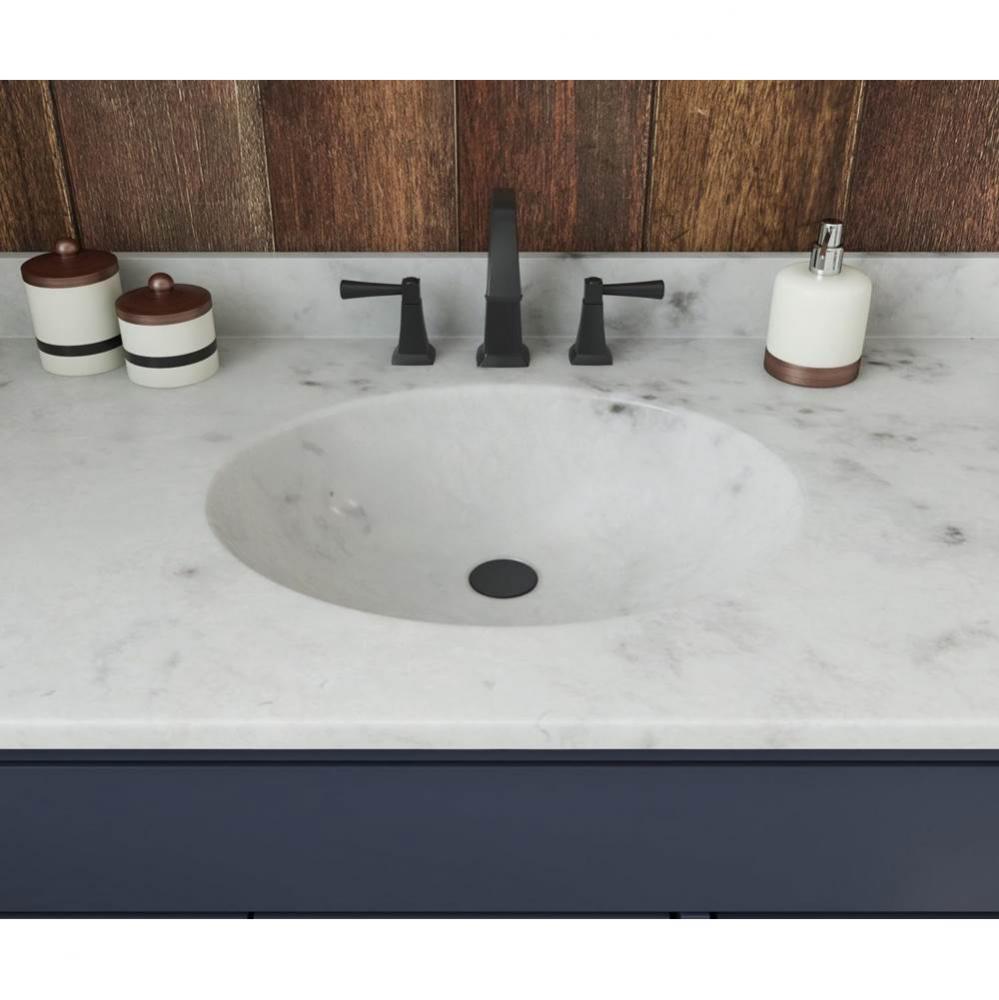 VT1B2237 Ellipse 22 x 37 Single Bowl Vanity Top in Carrara