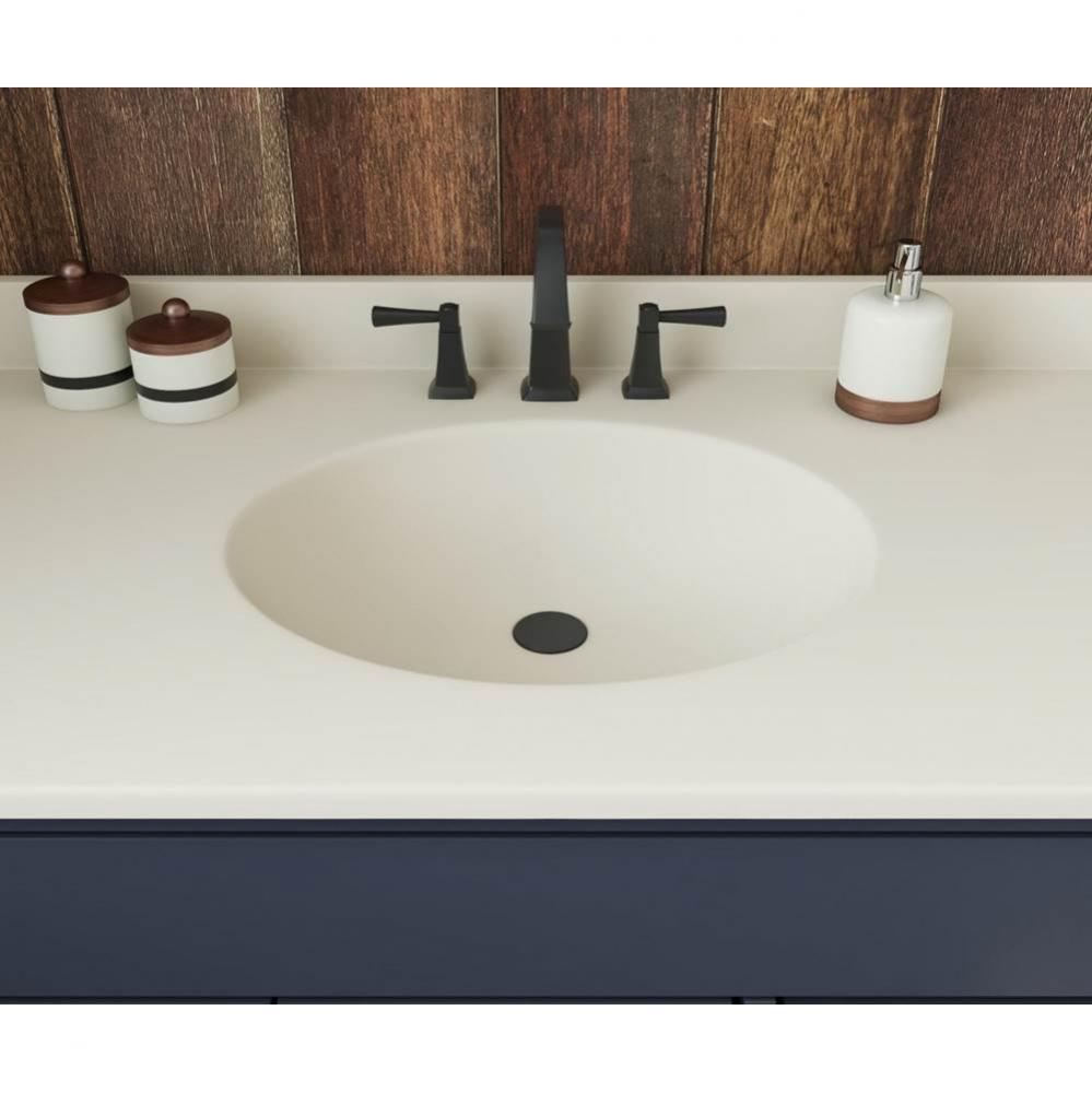 VT1B2237 Ellipse 22 x 37 Single Bowl Vanity Top in Bone