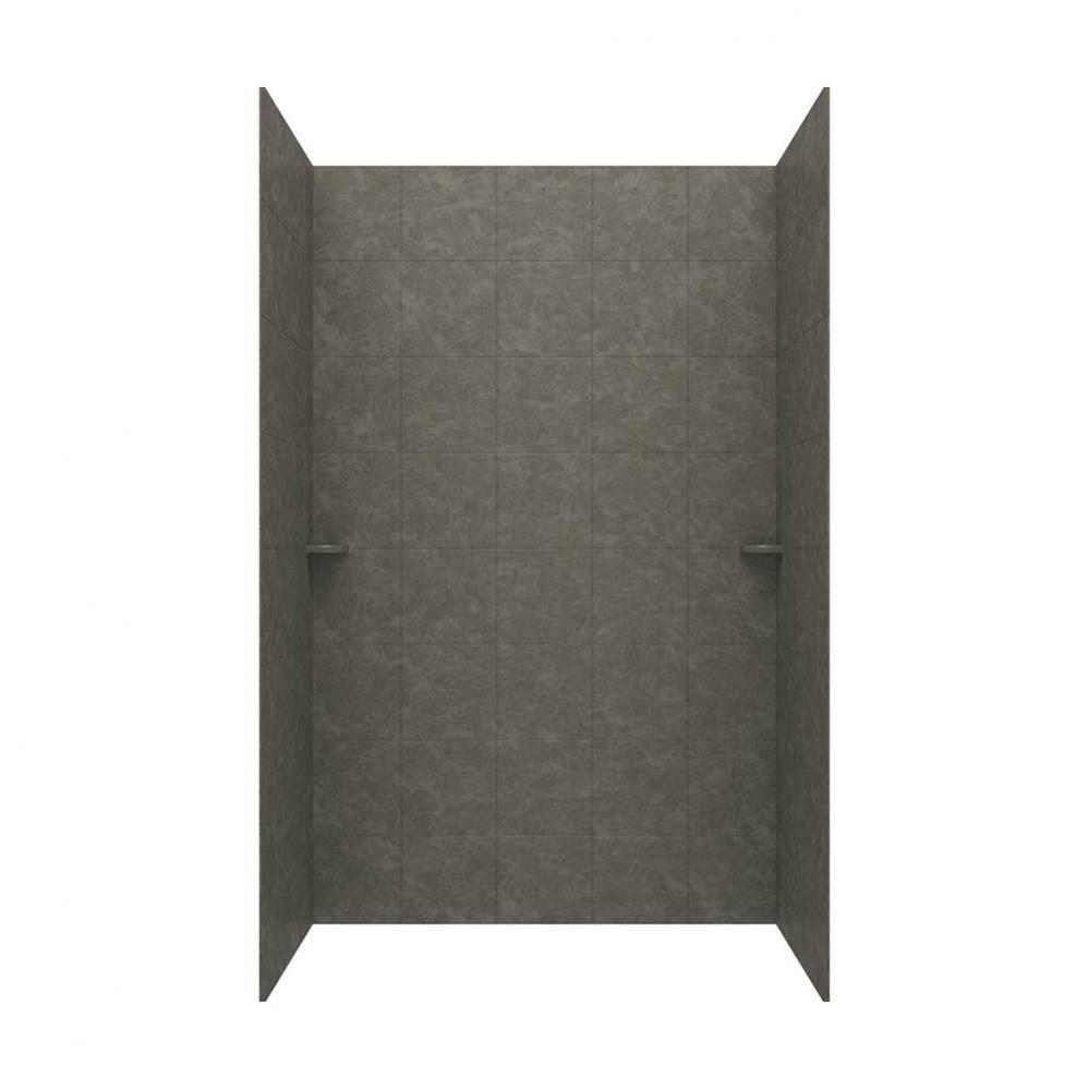 SQMK72-3636 36 x 36 x 72 Swanstone® Square Tile Glue up Tub Wall Kit in Charcoal Gray