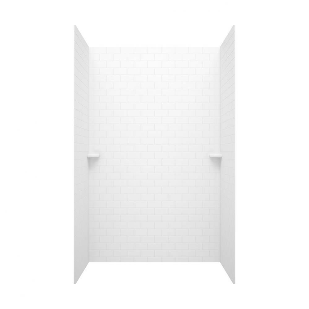 STMK72-3662 36 x 62 x 72 Swanstone® Classic Subway Tile Glue up Tub Wall Kit in White