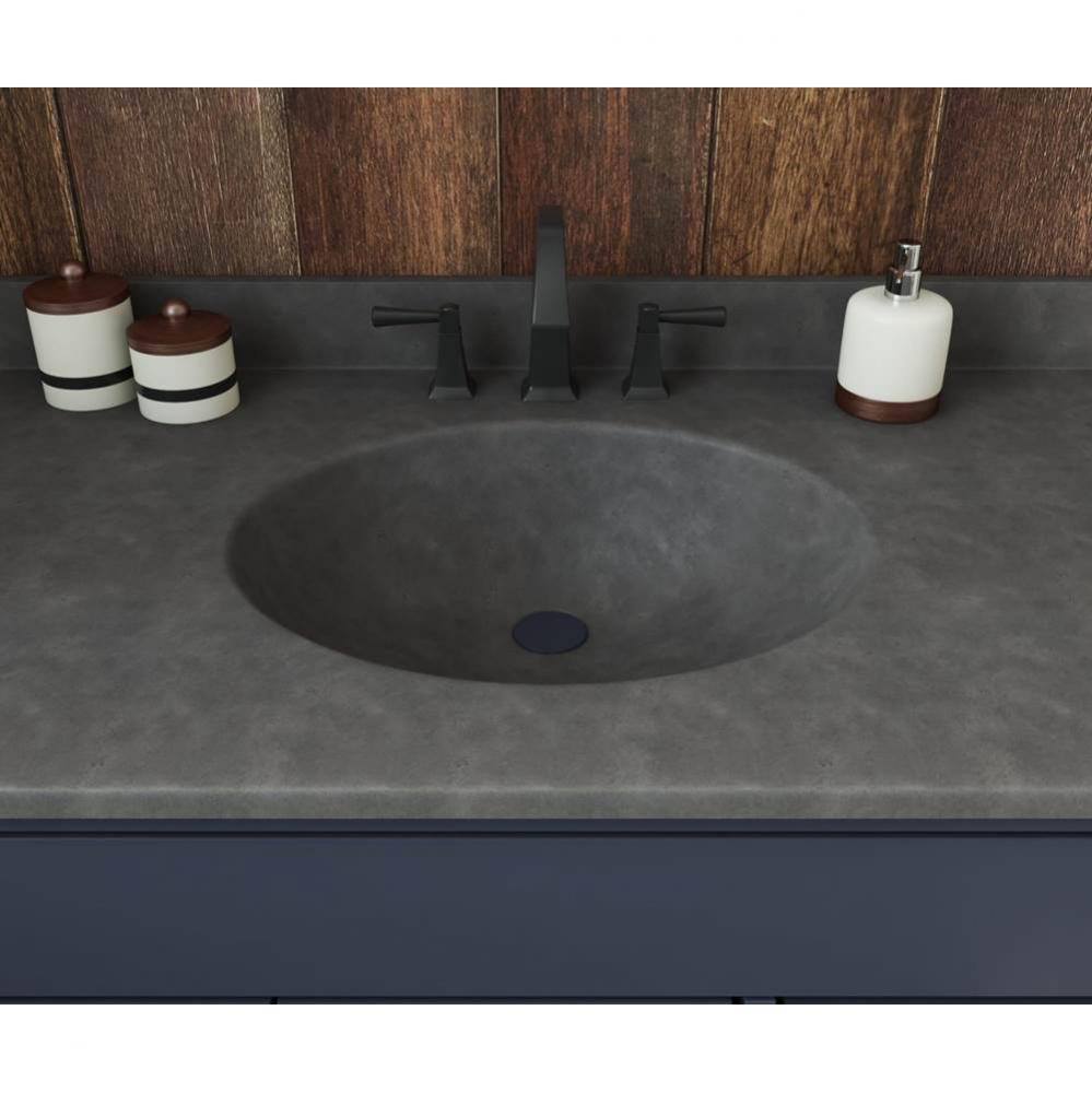 VT1B2237 Ellipse 22 x 37 Single Bowl Vanity Top in Charcoal Gray