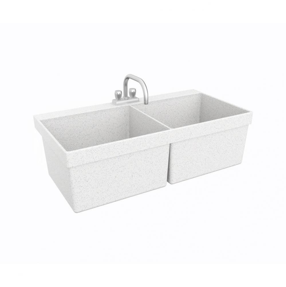 MF-2W 23 x 45 Veritek Wall Mount Double Bowl Laundry Tub in Flock