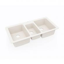 Swan KS04422TB.018 - KSTB-4422 22 x 44 Swanstone® Dual Mount Triple Bowl Sink in Bisque