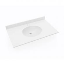 Swan VT01937.010 - VT1B1937 Ellipse 19 x 37 Single Bowl Vanity Top in White