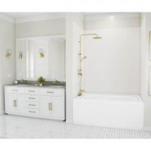 Swan TSMK724262.010 - TSMK72-4262 42 x 62 x 72 Swanstone® Traditional Subway Tile Glue up Bathtub and Shower Wall K