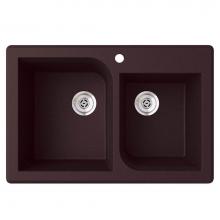 Swan QZ03322RC.170 - QZRC-3322 22 x 33 Granite Drop in Double Bowl Sink in Espresso