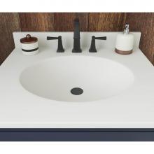 Swan VT02225.010 - VT1B2225 Ellipse 22 x 25 Single Bowl Vanity Top in White