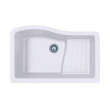 Swan QU03322AD.210 - QUAD-3322 22 x 33 Granite Undermount Ascend Bowl Sink in Opal White