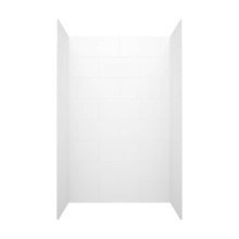 Swan TSMK843636.010 - TSMK84-3636 36 x 36 x 84 Swanstone® Traditional Subway Tile Glue up Shower Wall Kit in White