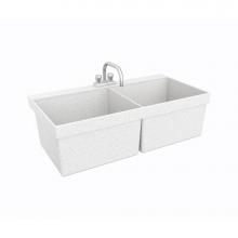 Swan MF20000WM.001 - MF-2W 23 x 45 Veritek Wall Mount Double Bowl Laundry Tub in Flock